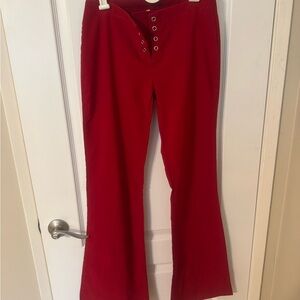 Forever 21 Vibrant Red Flare Leg Pants